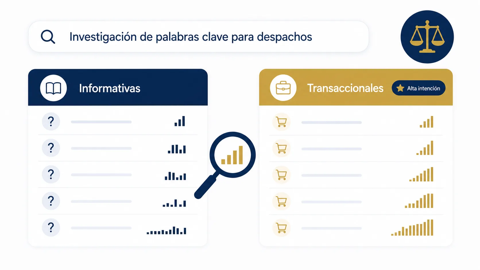 Investigación de palabras clave para despachos de abogados
