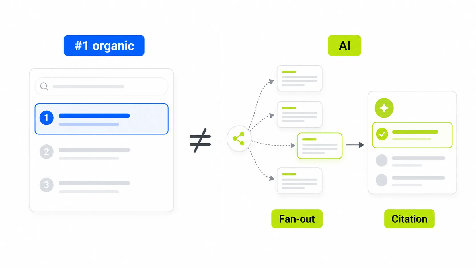 Organic rankings and AI citations through query fan-out