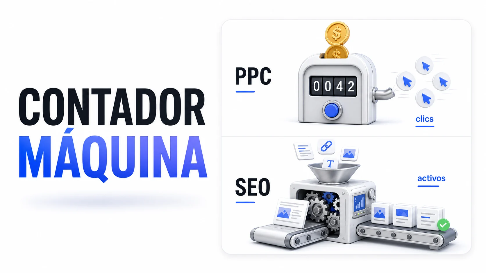 Diferencia entre PPC como contador y SEO como máquina de crecimiento