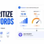 Editorial cover about prioritizing keywords by volume difficulty and intent